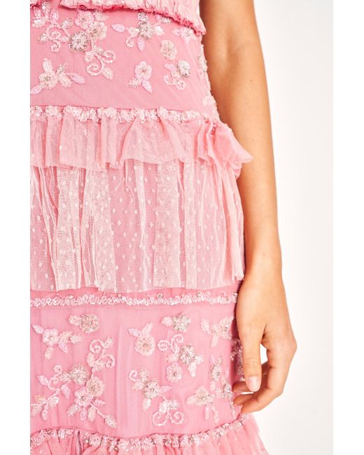 loveshackfancy estate tiered embroidered dress Loveshackfancy Estate Tiered Embroidered Dress - Pink