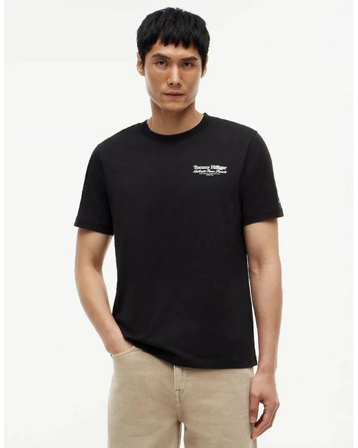 Tommy Hilfiger Black Nautical Back Graphic T-Shirt Bds for men