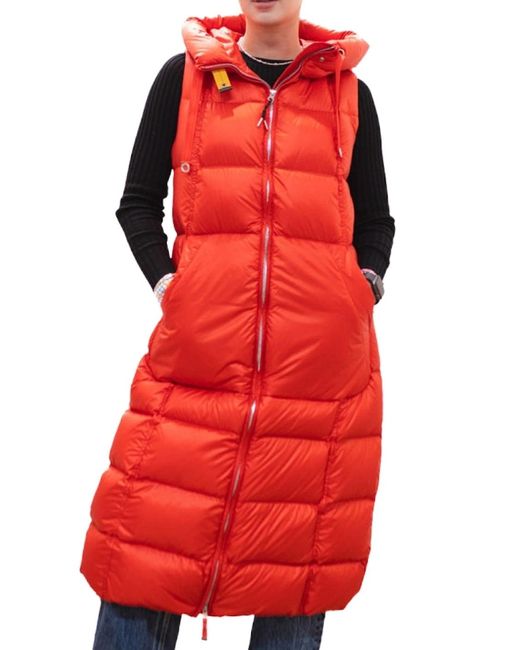 Parajumpers Red Elver Long Down Vest Jacket