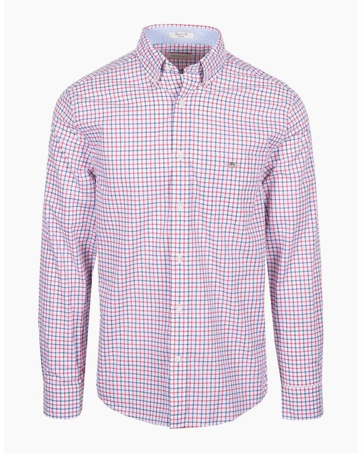 Gant Purple Classic Poplin Long Sleeved Shirt Rose for men