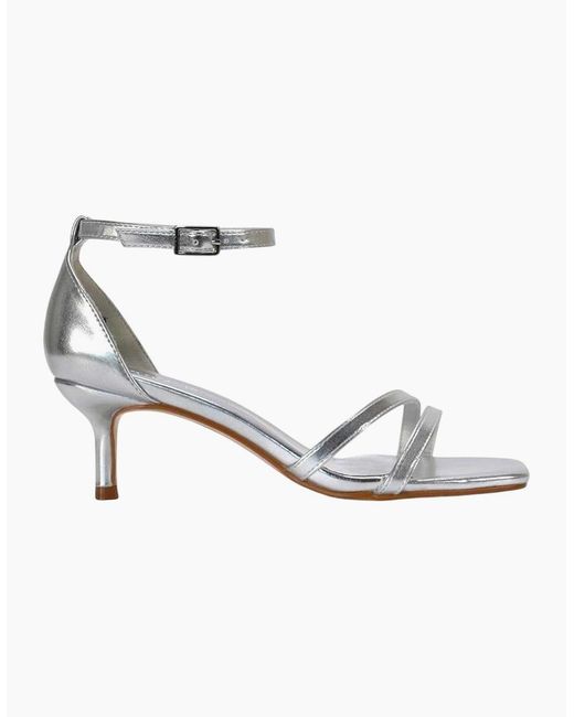 XY London Ladies Lea Metallic Open Toe Low Kitten Heel Sandals