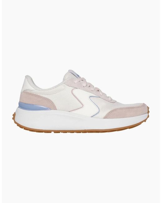 Skechers White Ladies Blvd Retro Suede Trainers
