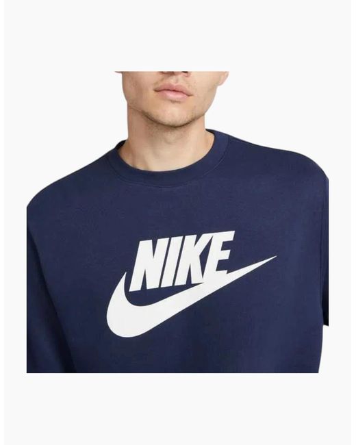 Nike Blue Dq4912 Sweatshirt Sportswear Club Fleece Crew Neck Pullover Jumper New for men