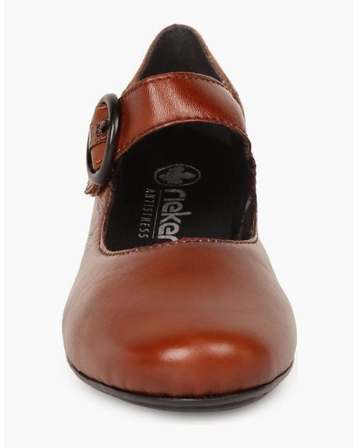 Rieker Brown Twirl Mary Jane Court Shoes