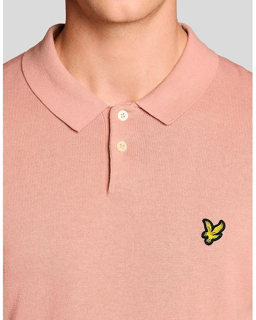 Lyle & Scott Pink Lyle & Scott Cotton Short Sleeve Knitted Polo for men