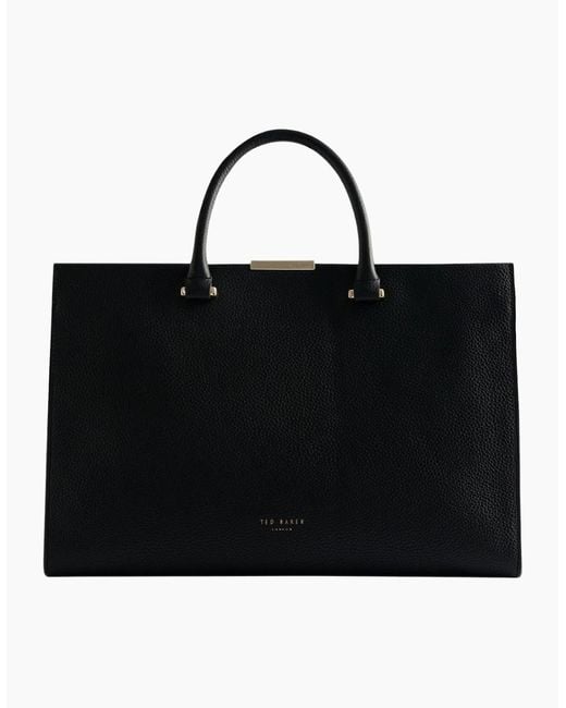 Ted Baker Black Rosane Bar Detail Medium Tote Bag