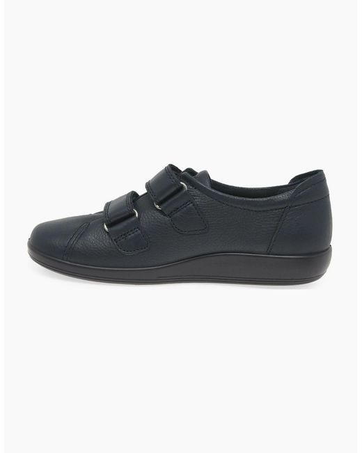 Ecco Black Soft 2 Strap Casual Trainers