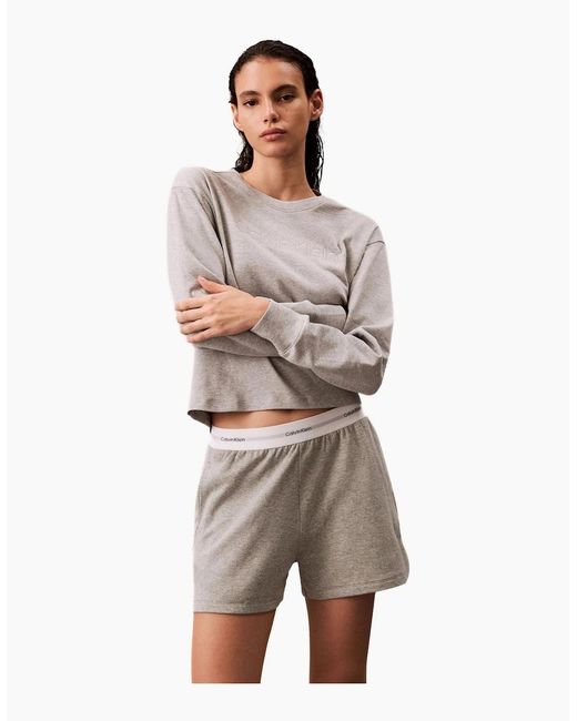 Calvin Klein Gray Modern Terry Sweatshirt, Heather