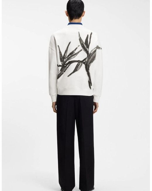 Boss White Hugo Darislong Sweatshirt 102 Natural for men