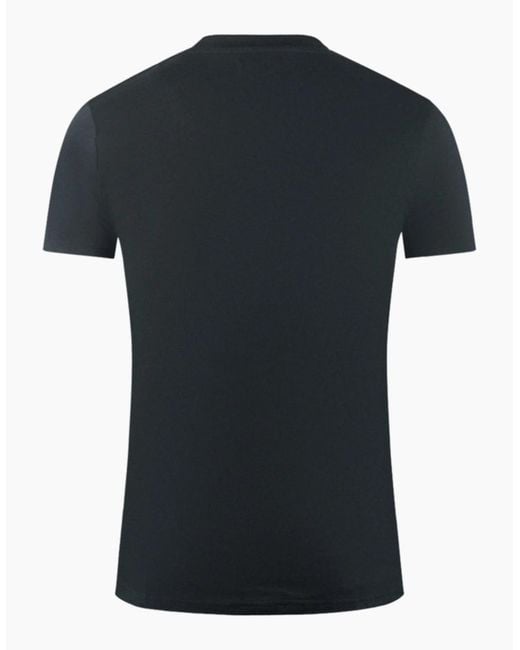 Aquascutum Black Large Bold London Aldis Brand Logo T-Shirt for men