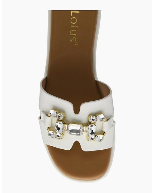 Lotus White Agueda Sandals