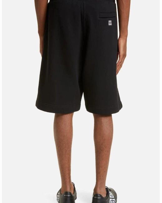 Givenchy Black College Logo Embroidered Cotton Shorts for men
