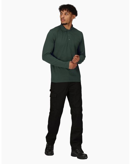 Regatta Green Professional Long-Sleeved Polo Shirt for men