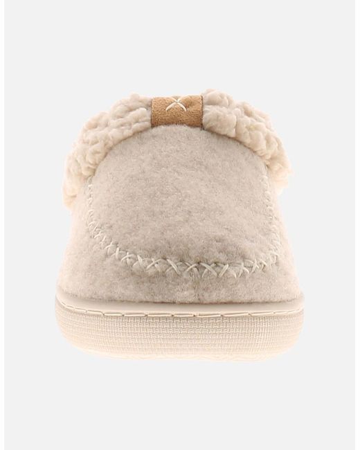 Strollers White Mule Slippers Borg Lining Fleece Uk Size
