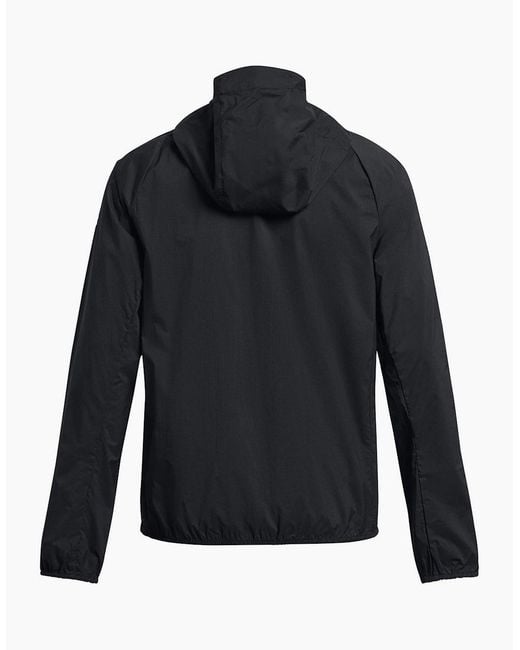 Under Armour Blue Launch Solid Patterned Hooded Running Jacket