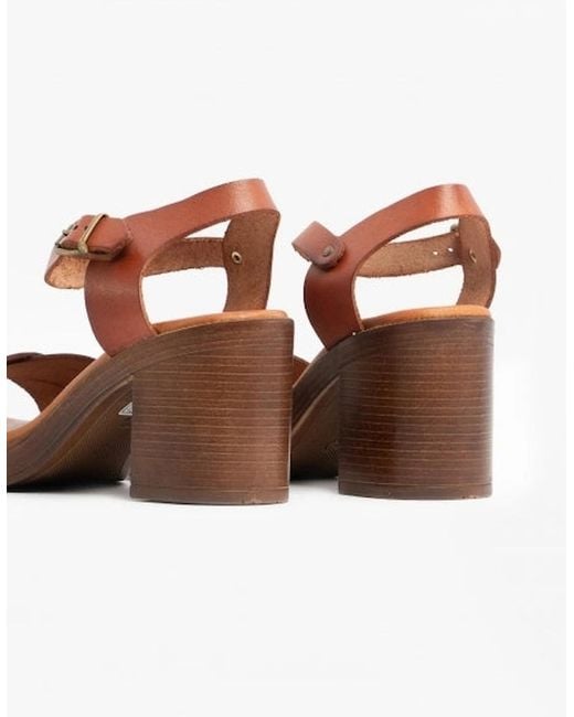 Hush Puppies Brown Georgia Leather Sandals Tan
