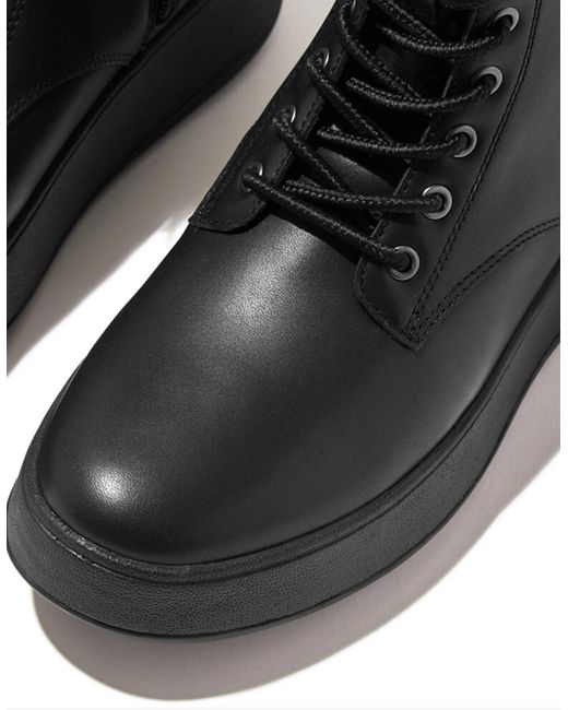 Fitflop Black F-Mode Flatform Ankle Boots All