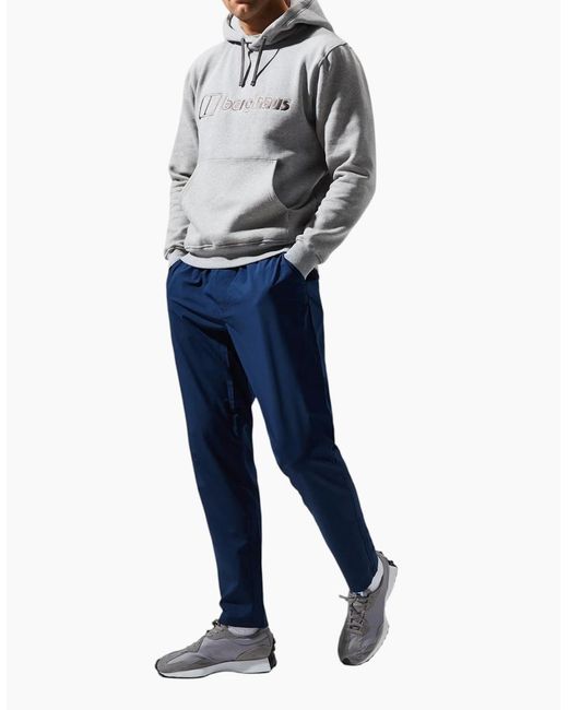 Berghaus Blue Hoodie Pullover Overhead Regular Fit Sportswear Fleece Logo Hoody for men
