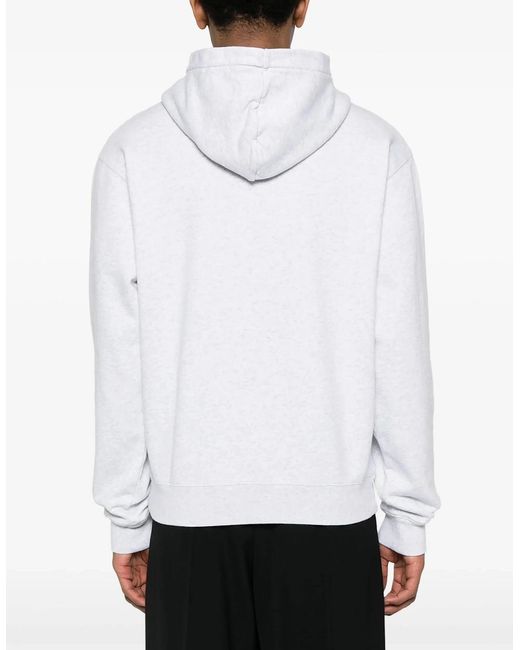 Jacquemus White Gros Grain Hooded Sweatshirt for men