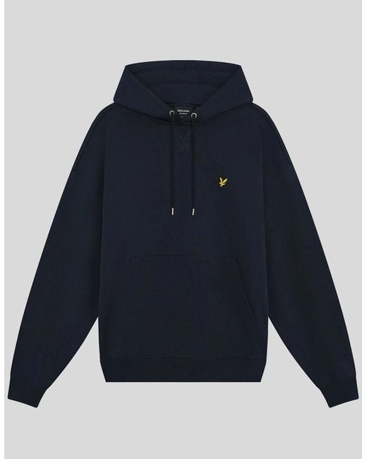 Lyle & Scott Blue Heavyweight Loopback Cotton Hoodie for men