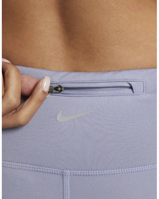 Nike Blue Mid-Rise 7/8 Lilac Running Leggings