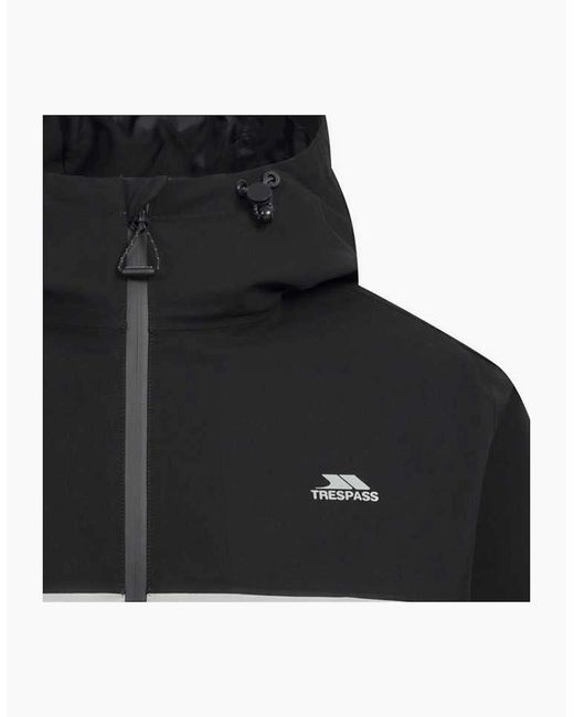 Trespass Black Ewen Waterproof Jacket for men