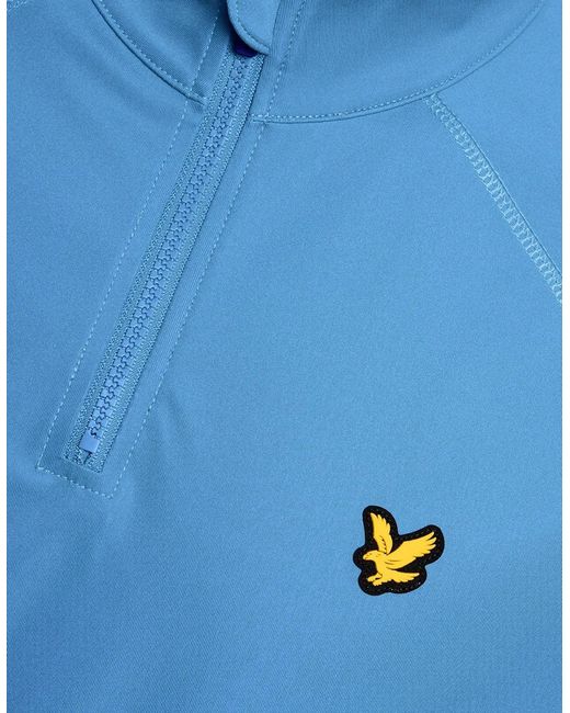 Lyle & Scott Blue Mesh Panelled Midlayer for men