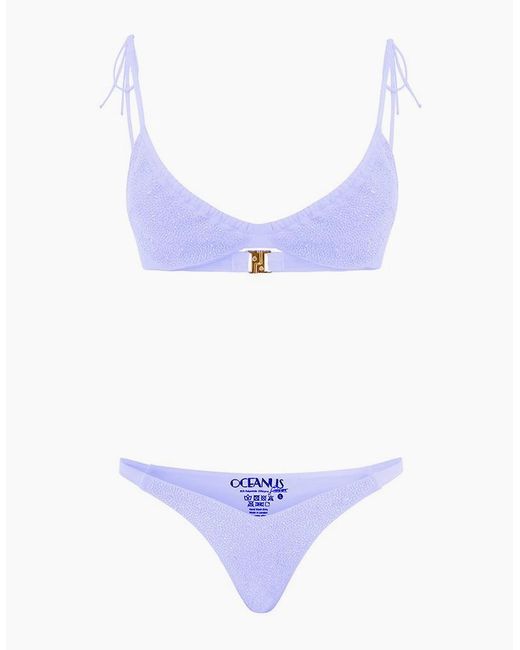 Oceanus Purple Ariel Hand Embroidered Underwire Bikini Top Multi Color
