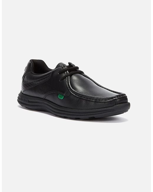 Kickers Black Reasan Lace Leather Shoes for men