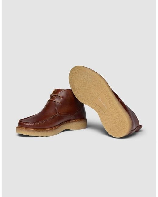 Oliver Sweeney Brown Xixona Leather Moccasin Boots for men