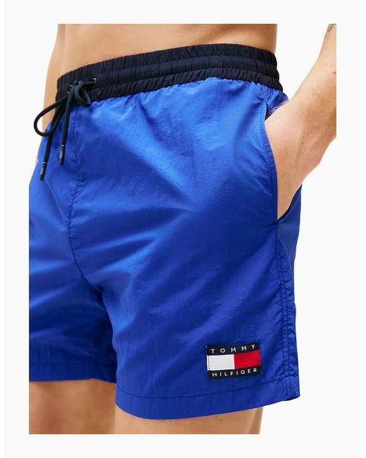 Tommy Hilfiger Blue Heritage Mid Length Swim Shorts, Wedge for men