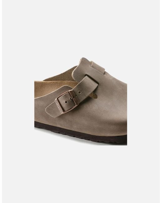 Birkenstock Boston Gray Birkenstock Boston Oiled Leather Regular Fit Tobacco for men