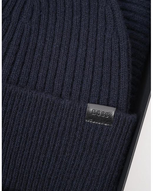 Boss Blue Boss Uboldi Scarf & Beanie Set for men