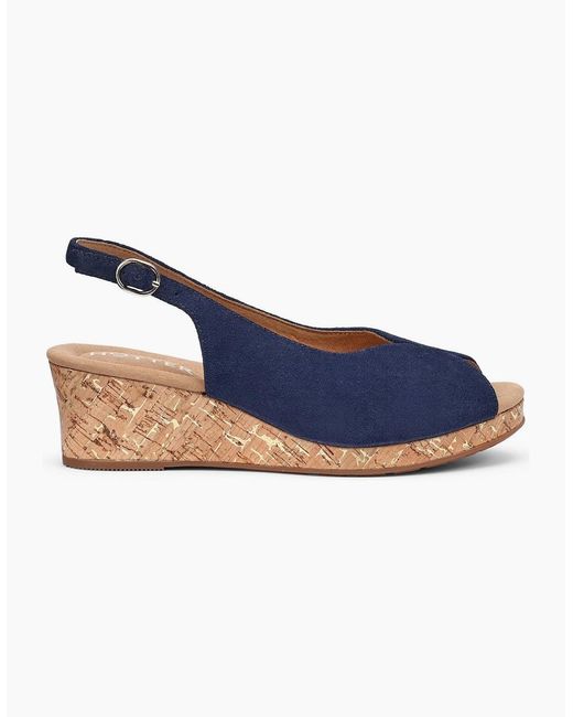 Hotter Blue Atlantic Wedge Sandals