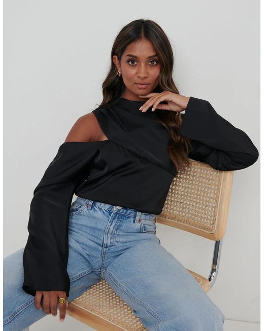 Pretty Lavish Blue Jett Asymmetric Blouse