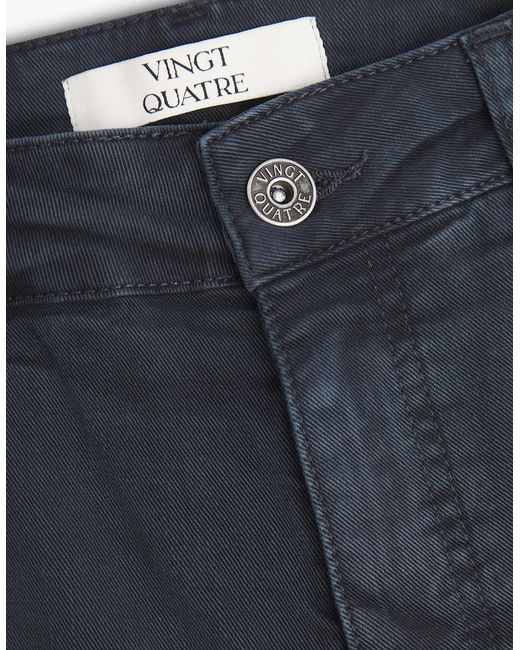 Vingt Quatre Denim Blue Vingt Quatre Taper Fit Garment Dye Jeans for men