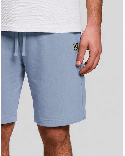 Lyle & Scott Blue Cotton Sweat Shorts for men