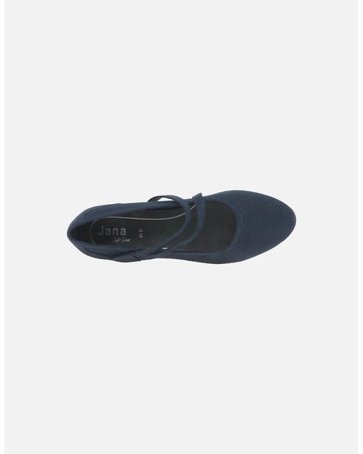 Softline Blue Elizabeth Mary Jane Court Shoes