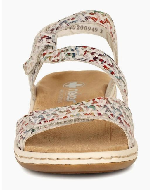 Rieker White Sphere Riptape Sandals