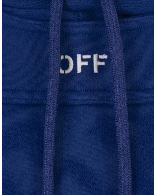 Off-White c/o Virgil Abloh Blue Off Stamp Round Crop Hoodie