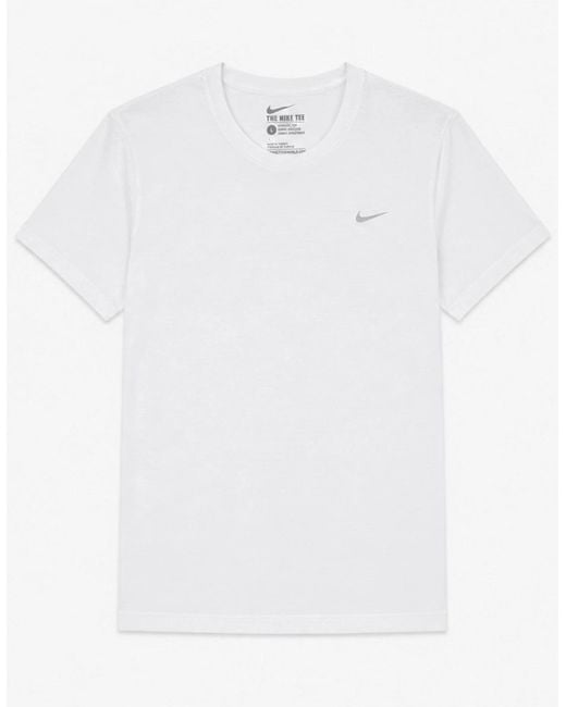 Nike White Embroidered Logo Swoosh T Shirt for men