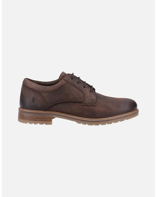 Hush Puppies Brown Richie Leather Lace-Up Shoes for men