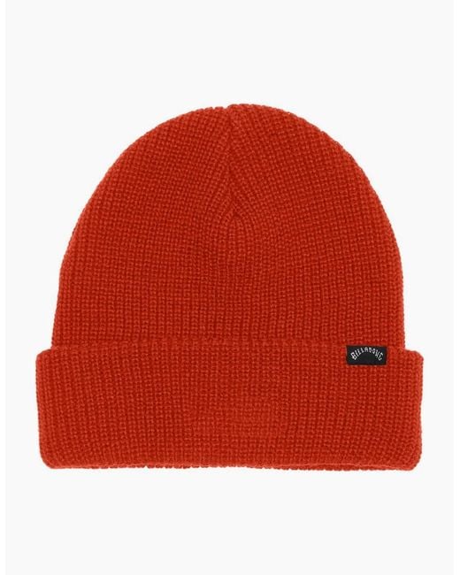 Billabong Red Arcade Cuff Beanie for men
