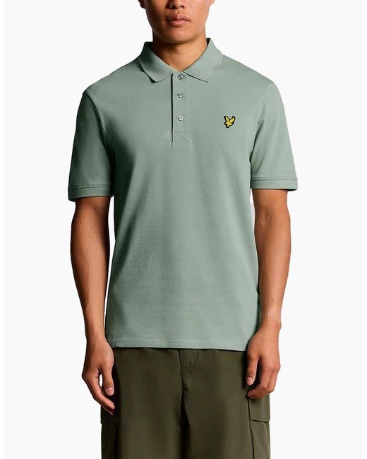 Lyle & Scott Green Plain Polo Shirt Cold Mint for men