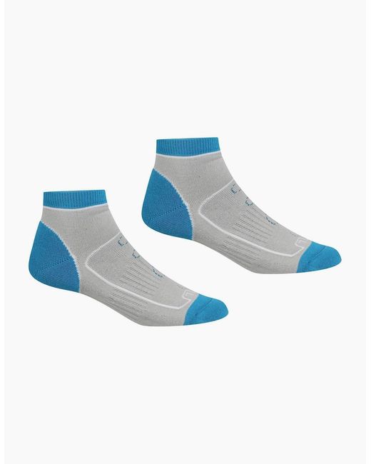 Regatta Blue Ladies Samaris Trail Colour Block Ankle Socks (Pack Of 2)
