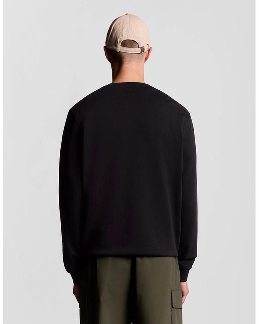 Lyle & Scott Black Cotton Crew Neck Sweatshirt for men