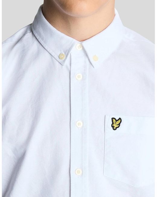 Lyle & Scott White Cotton Button Down Oxford Shirt for men