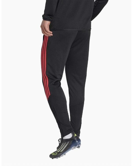 Adidas Black Tiro Tapered Three Stripes Patterned Pants for men