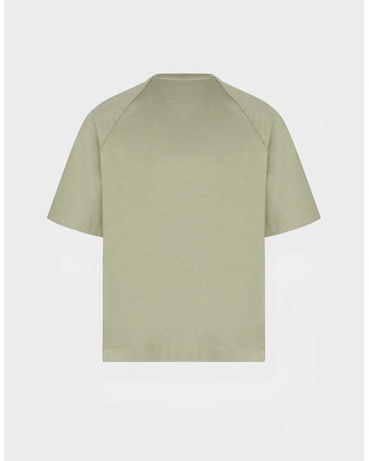 C P Company Green 30/2 Heavy Cotton Lens T Shirt Khaki for men