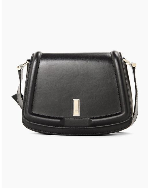 Boss Black Ariell Saddle Bag, Luxurious Cow Skin Handbag